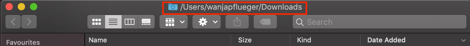 Den aktuellen Pfad in der Pfadleiste mit Icons anzeigen